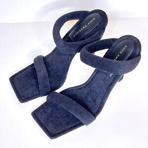 Good American Terry High Heeled Sandals Black 11